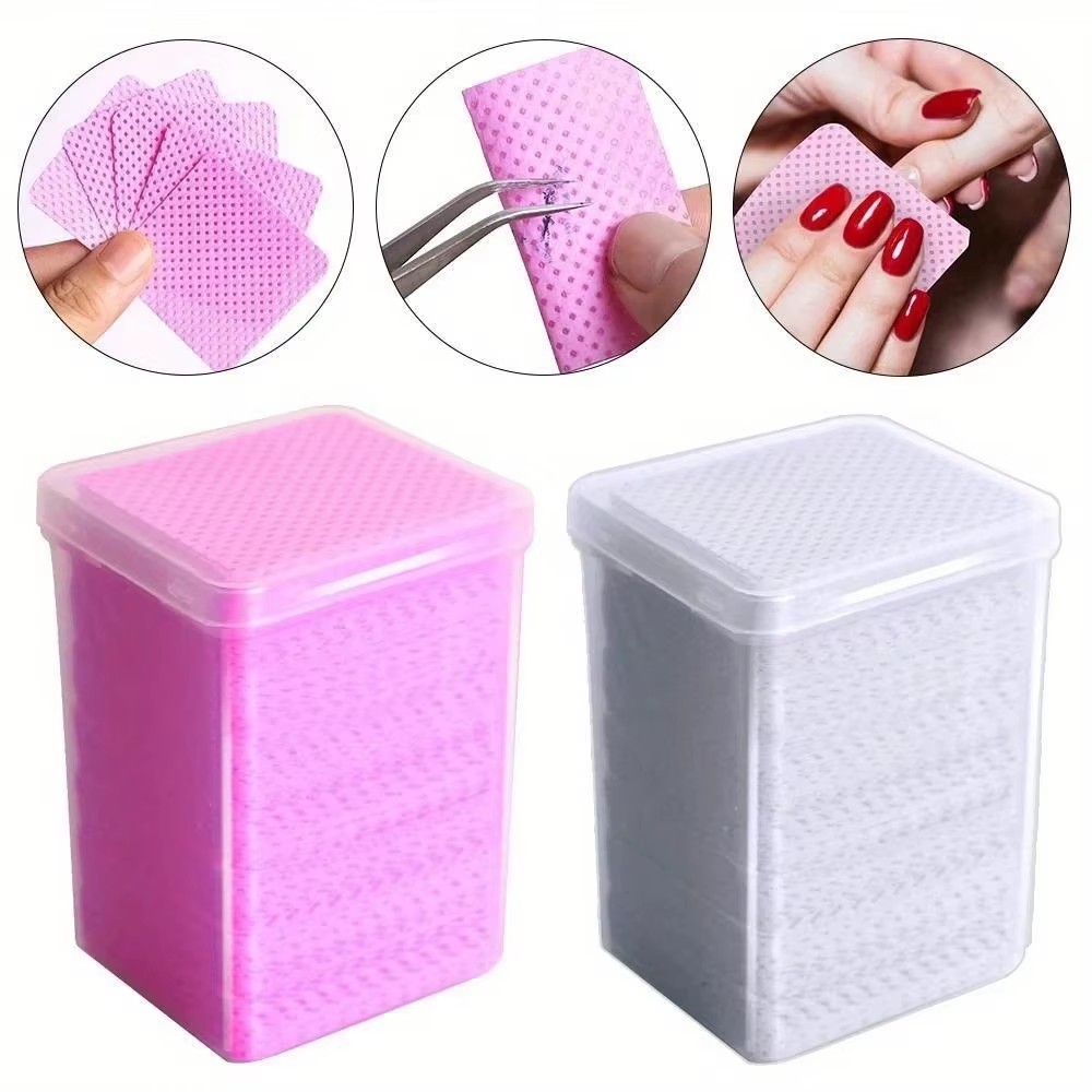 Nail Art Remove - 200 шт. розовых безворсовых салфеток для