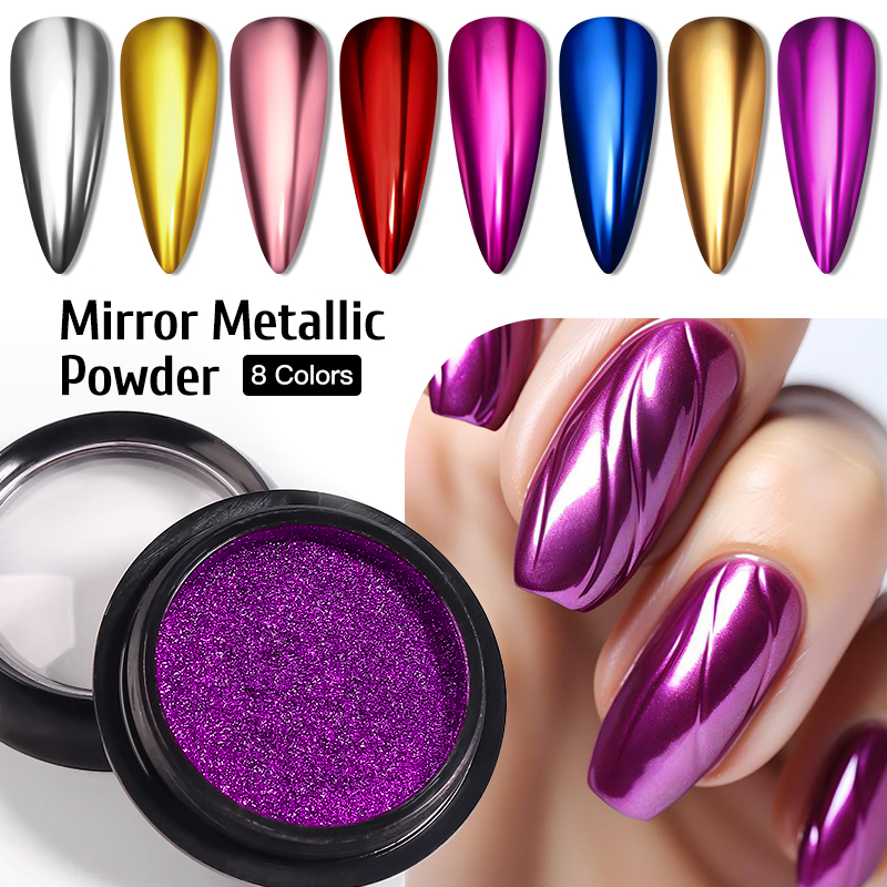 Dip Powder Nail - Металлик Золото Серебро Зеркальная Пудра Блеск
