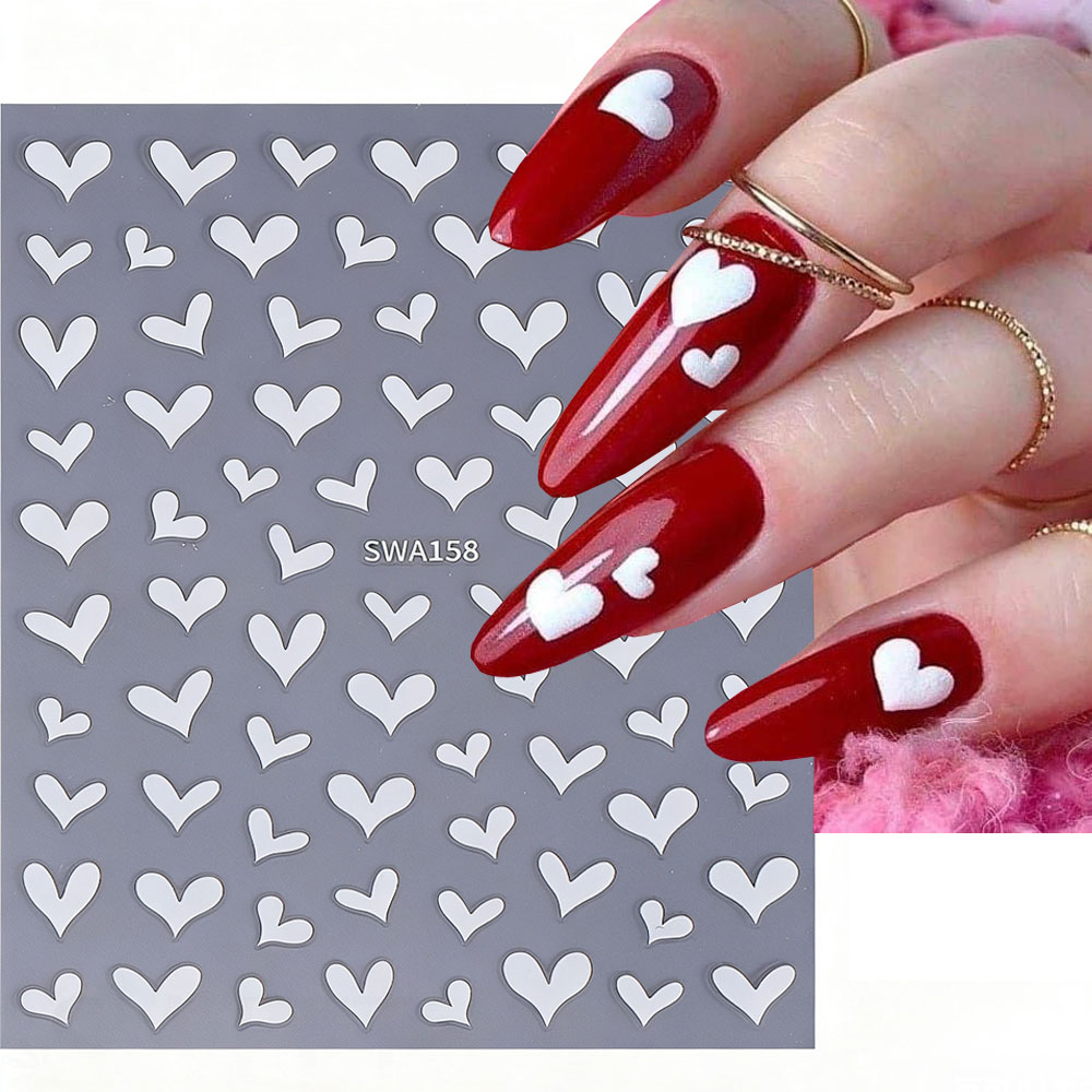 Nail Art Valentine - 3D белое сердце на День святого
