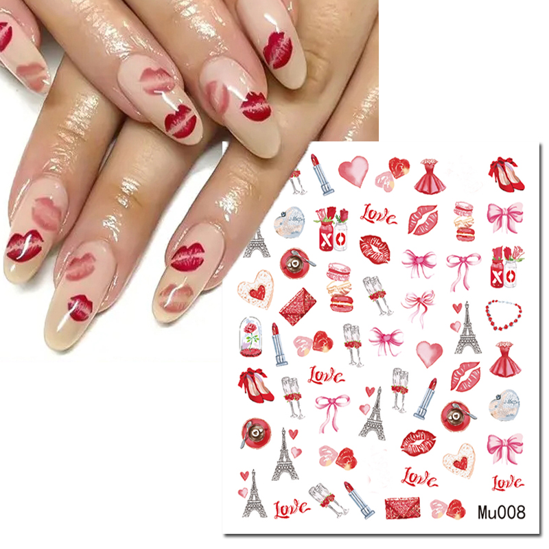 Nail Art Valentine - 3d слайдеры для дизайна ногтей, наклейки