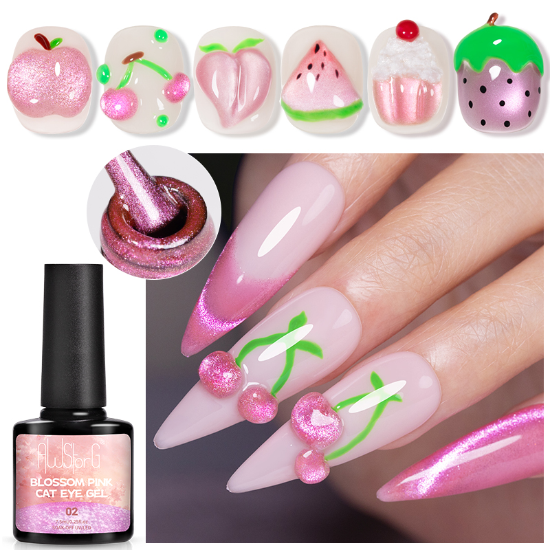 Гель-лак для ногтей AWStorG 7. – обзор и цена Nail Art Cat Eye Pink