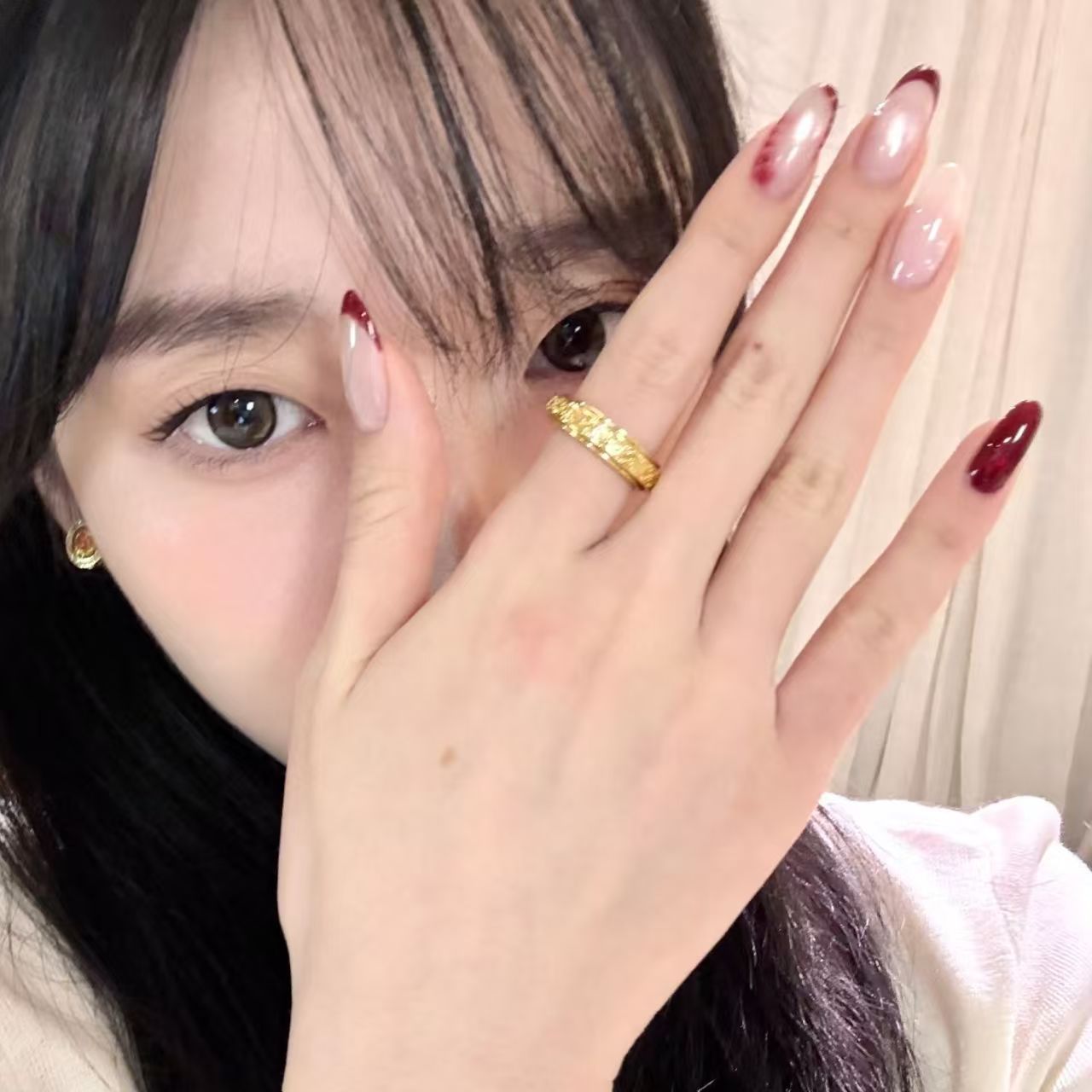 10 шт., овальные ногти ручной  – обзор и цена Nail Art Red Wine Cat Eye