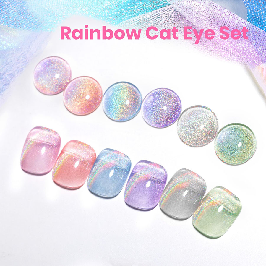 Набор гель-лаков QAZIXU 1/6 шт – обзор и цена Nail Art Cat Eye Pink