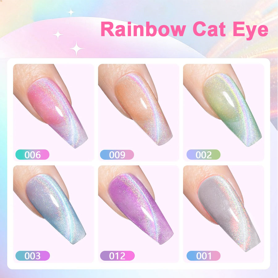Набор гель-лаков QAZIXU 1/6 шт – обзор и цена Nail Art Cat Eye Pink