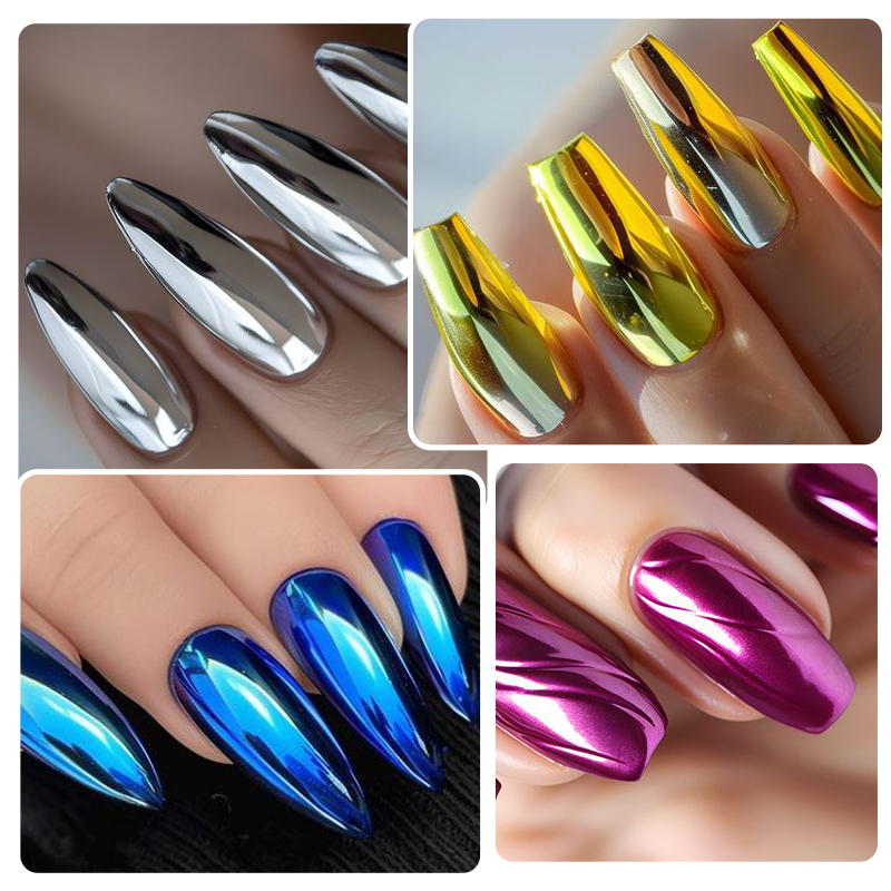 Металлик Золото Серебро Зеркал – обзор и цена Dip Powder Nail