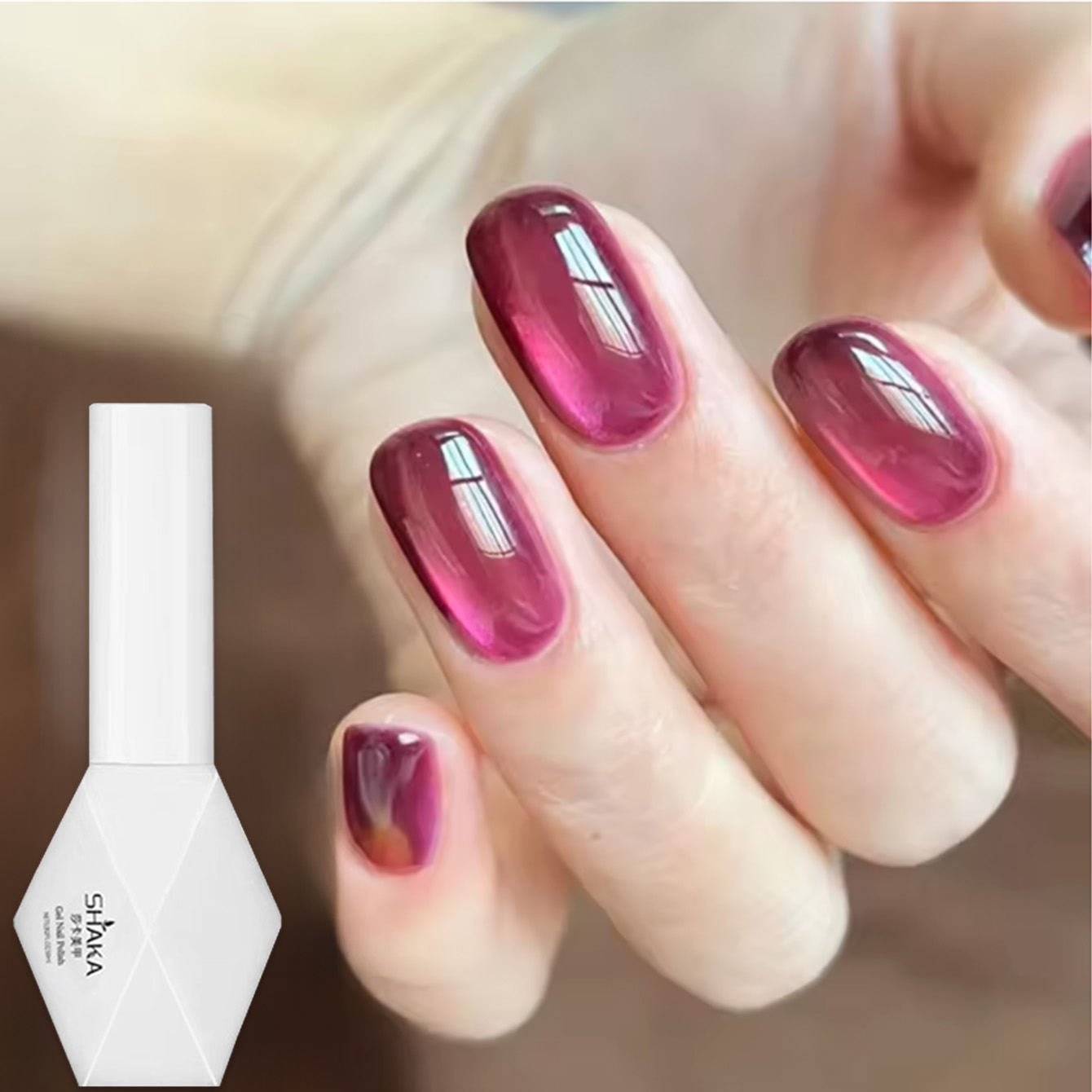 SHAKA 1 шт. Розово-красный гел – обзор и цена Nail Art Cat Eye Pink