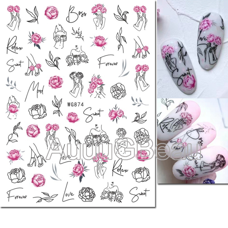 3d наклейки для дизайна ногтей – обзор и цена Nail Art Valentine
