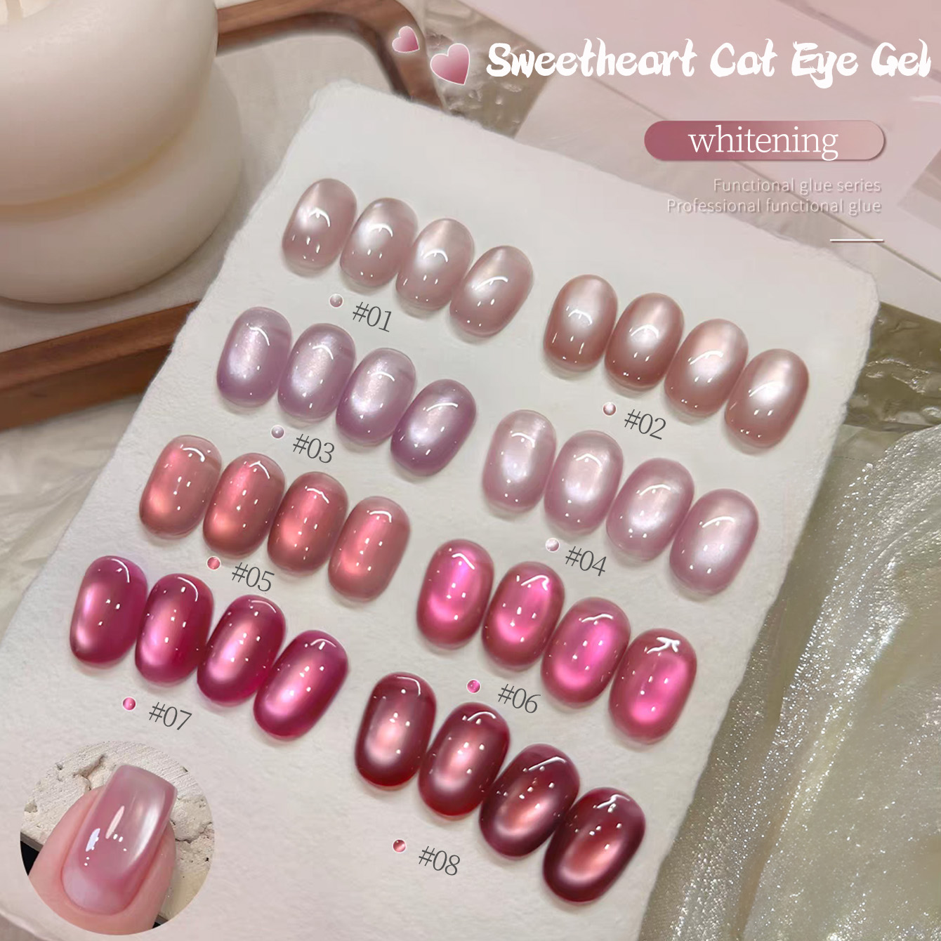 1 шт. TC 2026 Летняя популярна – обзор и цена Nail Art Cat Eye Pink