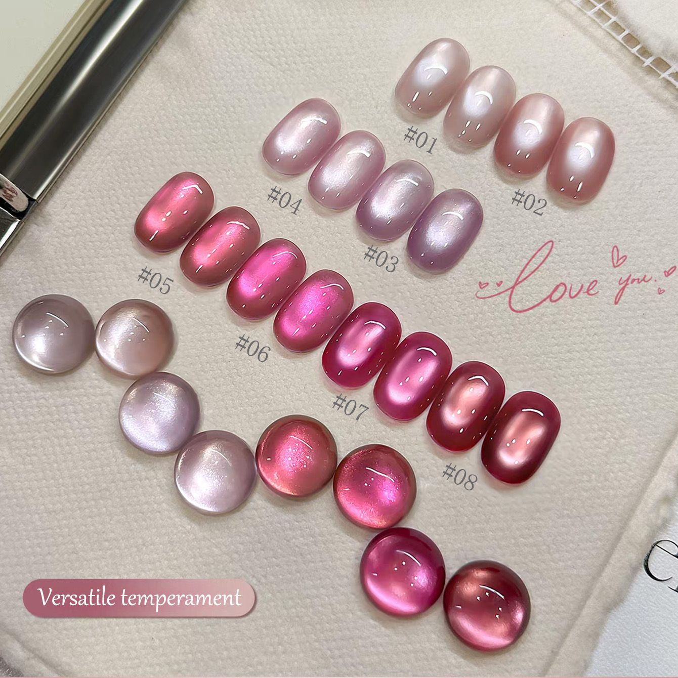 1 шт. TC 2026 Летняя популярна – обзор и цена Nail Art Cat Eye Pink