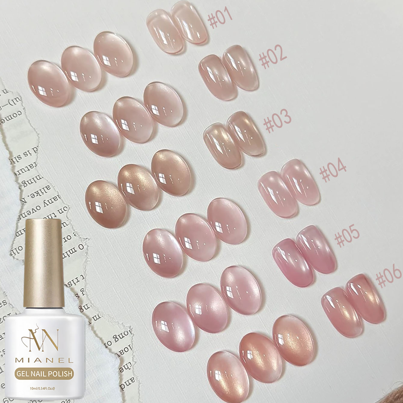 Гель-лак MIANEL 10 мл, серия L – обзор и цена Nail Art Cat Eye Pink