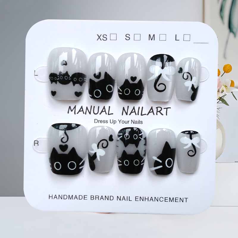 10 шт., милый мультяшный черны – обзор и цена Nail Art Cat Eye Pink