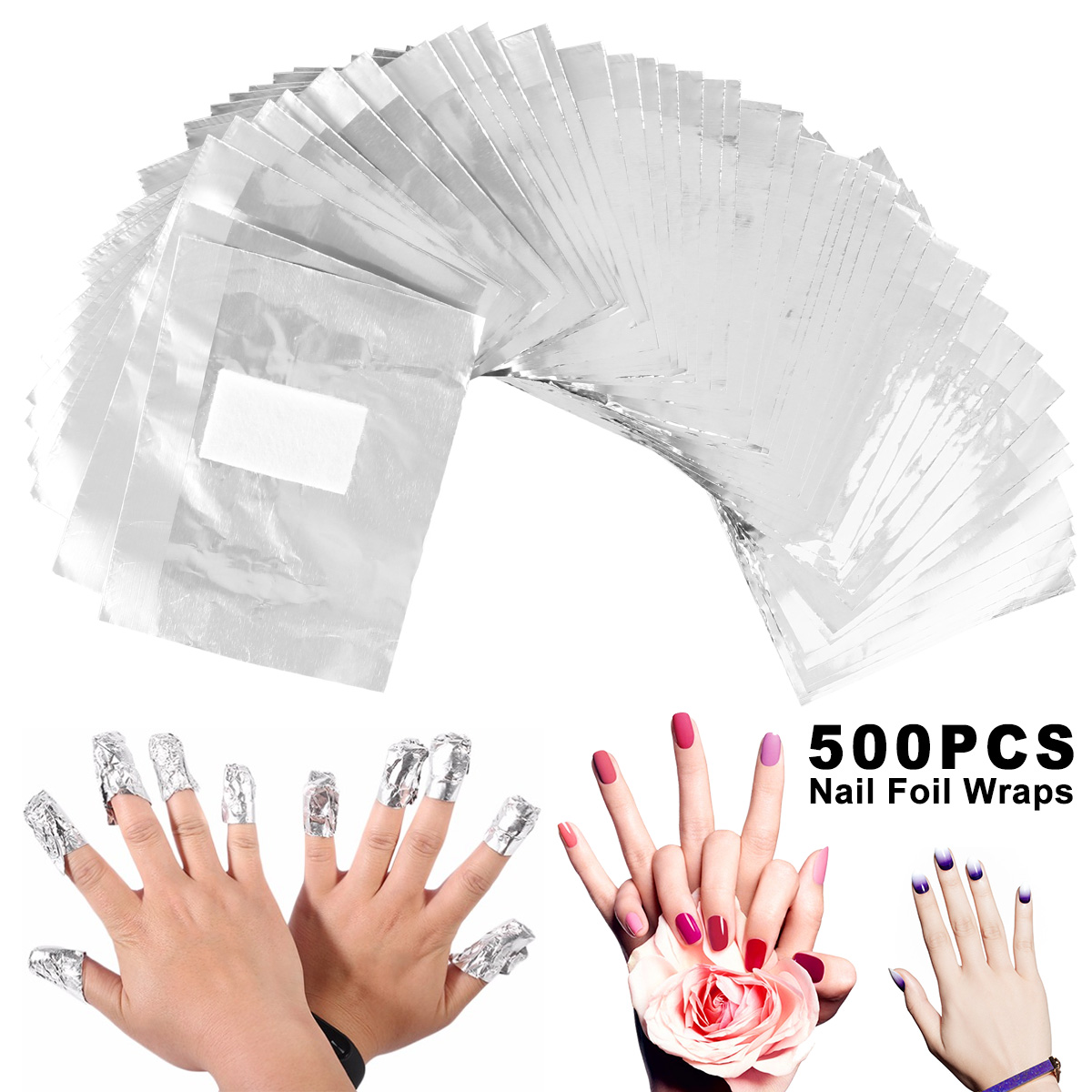 500/1000 шт., алюминиевая фоль – обзор и цена Nail Art Remove