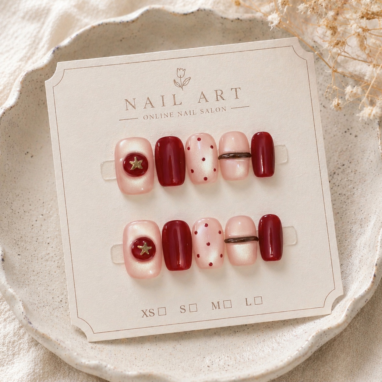 10 шт. накладных ногтей цвета  – обзор и цена Nail Art Red Wine Cat Eye